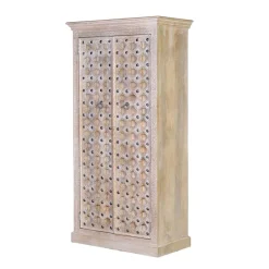 Wohnen Vitrinen<Vintage Design Schrank in White Wash - Uladan