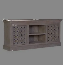 Wohnen Tv & Hifi-Möbel<Vintage Design TV Kommode in White Wash - Uladan