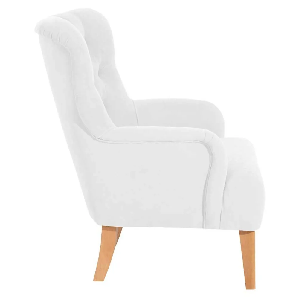 Wohnen Sessel<Vintage Designsessel in Creme und Buche - Ardit