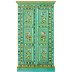 Wohnen Vitrinen<Vintage Holzschrank bunt bemalt - Lennlo