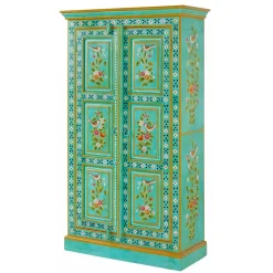 Wohnen Vitrinen<Vintage Holzschrank bunt bemalt - Lennlo