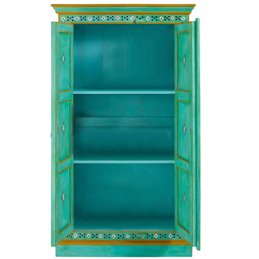 Wohnen Vitrinen<Vintage Holzschrank bunt bemalt - Lennlo