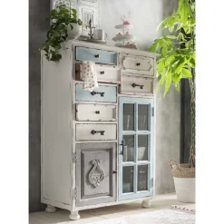 Wohnen Highboards<Vintage Landhaus Highboard - romantisch - Sacons