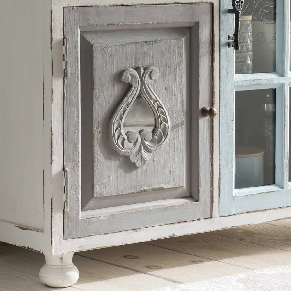 Wohnen Highboards<Vintage Landhaus Highboard - romantisch - Sacons