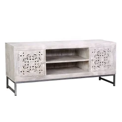 Wohnen Tv & Hifi-Möbel|Lowboards<Vintage Lowboard in Mangoholz White Wash - Fudorus