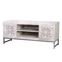 Wohnen Tv & Hifi-Möbel|Lowboards<Vintage Lowboard in Mangoholz White Wash - Fudorus