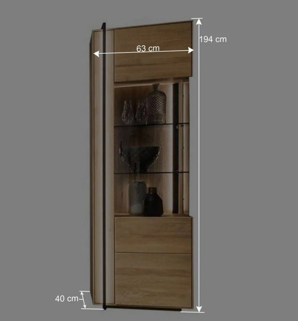 Wohnen Vitrinen|Schränke<Vitrine aus Asteiche Massivholz - Slaraduva