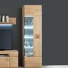 Wohnen Vitrinen<Vitrine in 60cm Breite Pontros Eiche Bianco teilmassiv