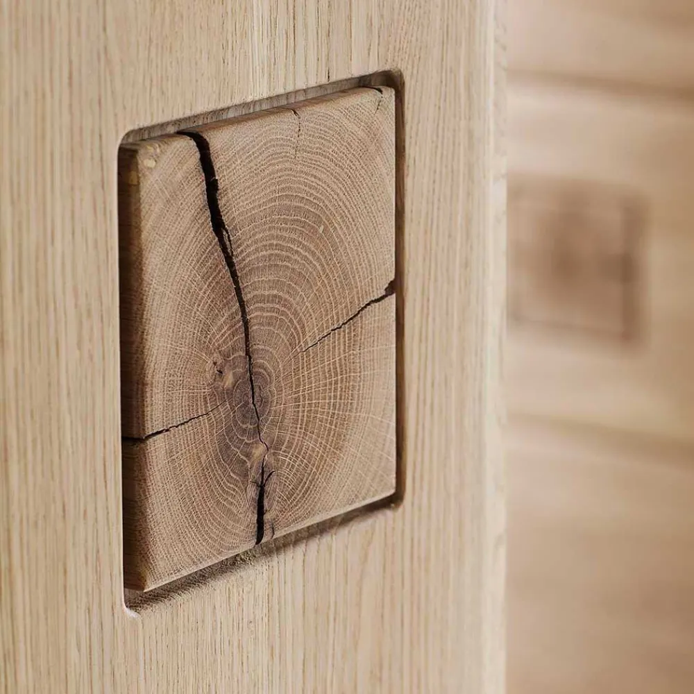 Wohnen Vitrinen<Vitrine in 60cm Breite Pontros Eiche Bianco teilmassiv