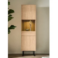 Wohnen Vitrinen<Vitrine in Eiche Stone Holzoptik - Jaskin