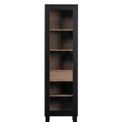 Wohnen Vitrinen<Vitrine in Schwarz & Walnuss Optik - Rabad
