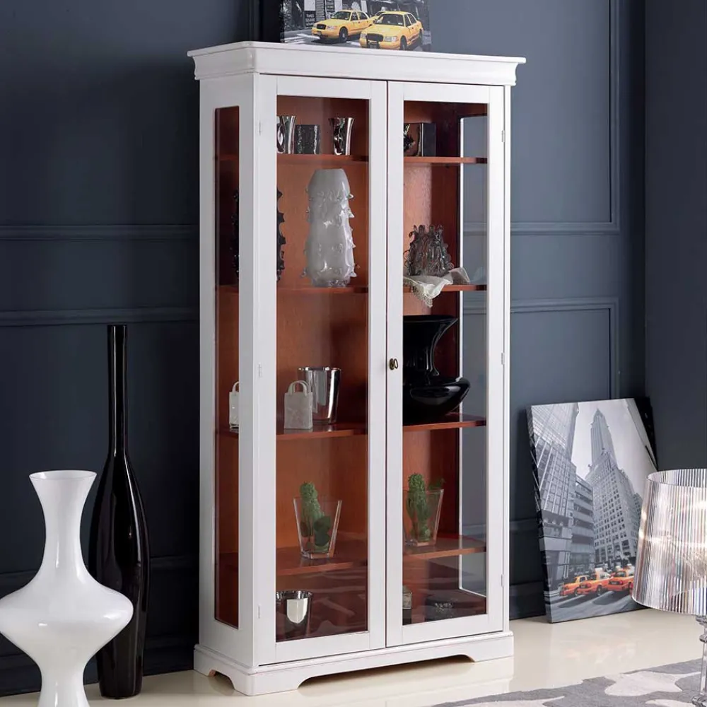 Wohnen Vitrinen<Vitrine in Weiß und Nussbaum - Zarinas