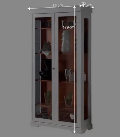 Wohnen Vitrinen<Vitrine in Weiß und Nussbaum - Zarinas