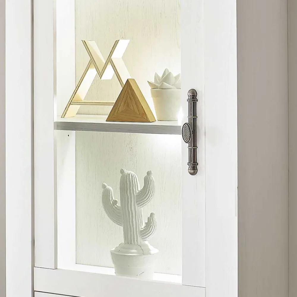 Wohnen Vitrinen<Vitrine in weißer Holzoptik Pinie - Liancos