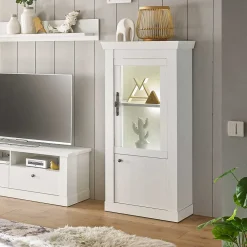 Wohnen Vitrinen<Vitrine in weißer Holzoptik Pinie - Liancos