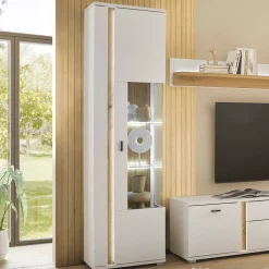Wohnen Vitrinen<Vitrine mit LED Licht und Metallgriff - Racelyn