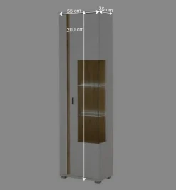 Wohnen Vitrinen<Vitrine mit LED Licht und Metallgriff - Racelyn