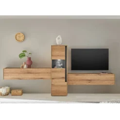 Wohnen Wohnwände<Vitrine und Hängeschränke Set - Colomania (dreiteilig)