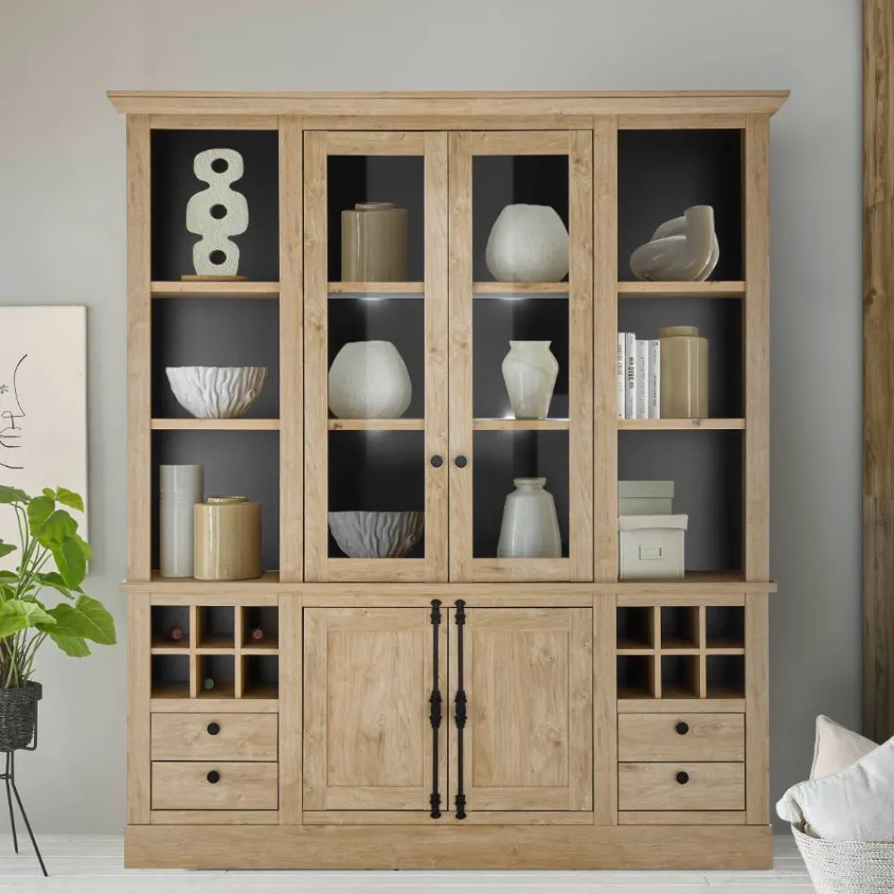Wohnen Vitrinen<Vitrinenschrank im Landhaus Look - Hengas
