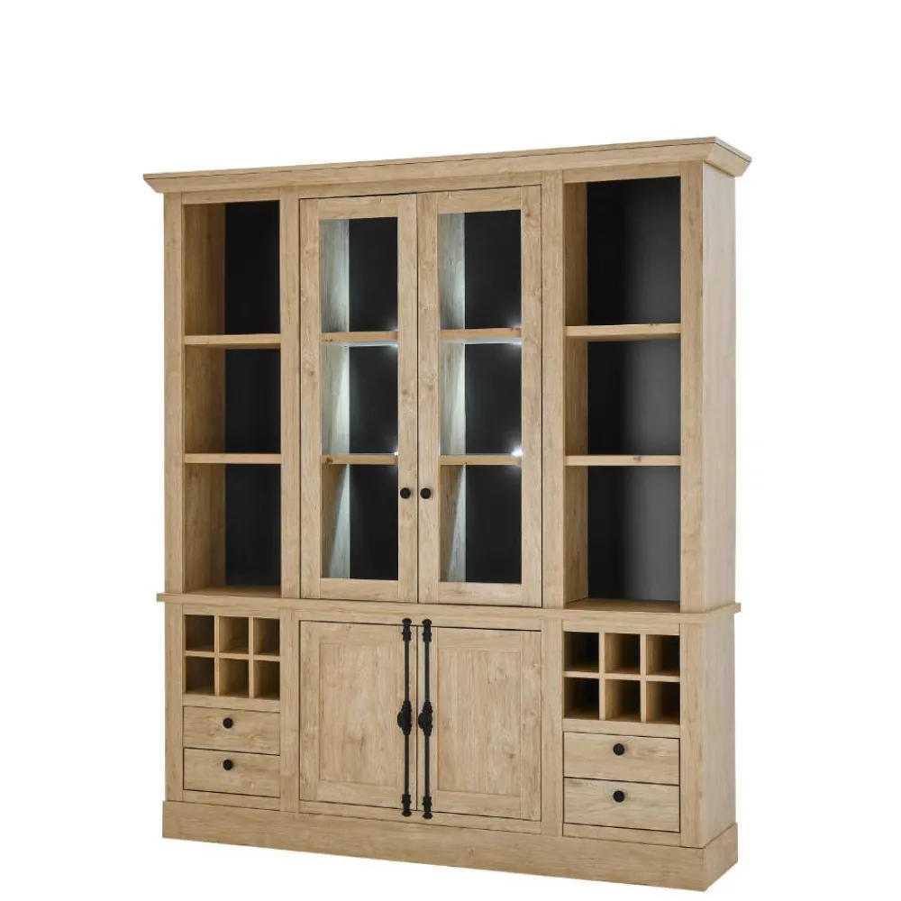 Wohnen Vitrinen<Vitrinenschrank im Landhaus Look - Hengas