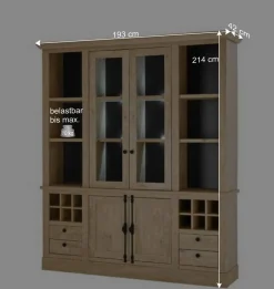 Wohnen Vitrinen<Vitrinenschrank im Landhaus Look - Hengas