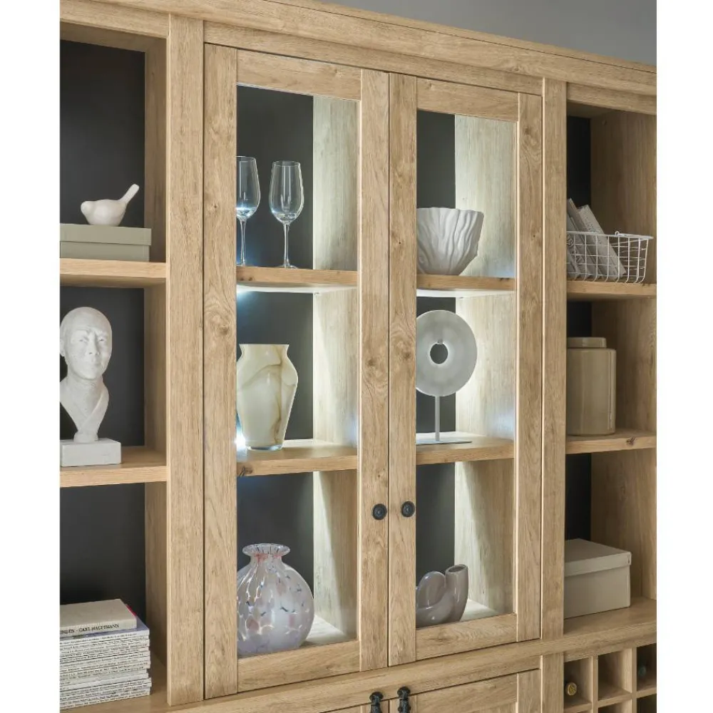 Wohnen Vitrinen<Vitrinenschrank im Landhaus Look - Hengas