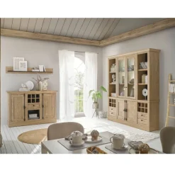 Wohnen Vitrinen<Vitrinenschrank im Landhaus Look - Hengas