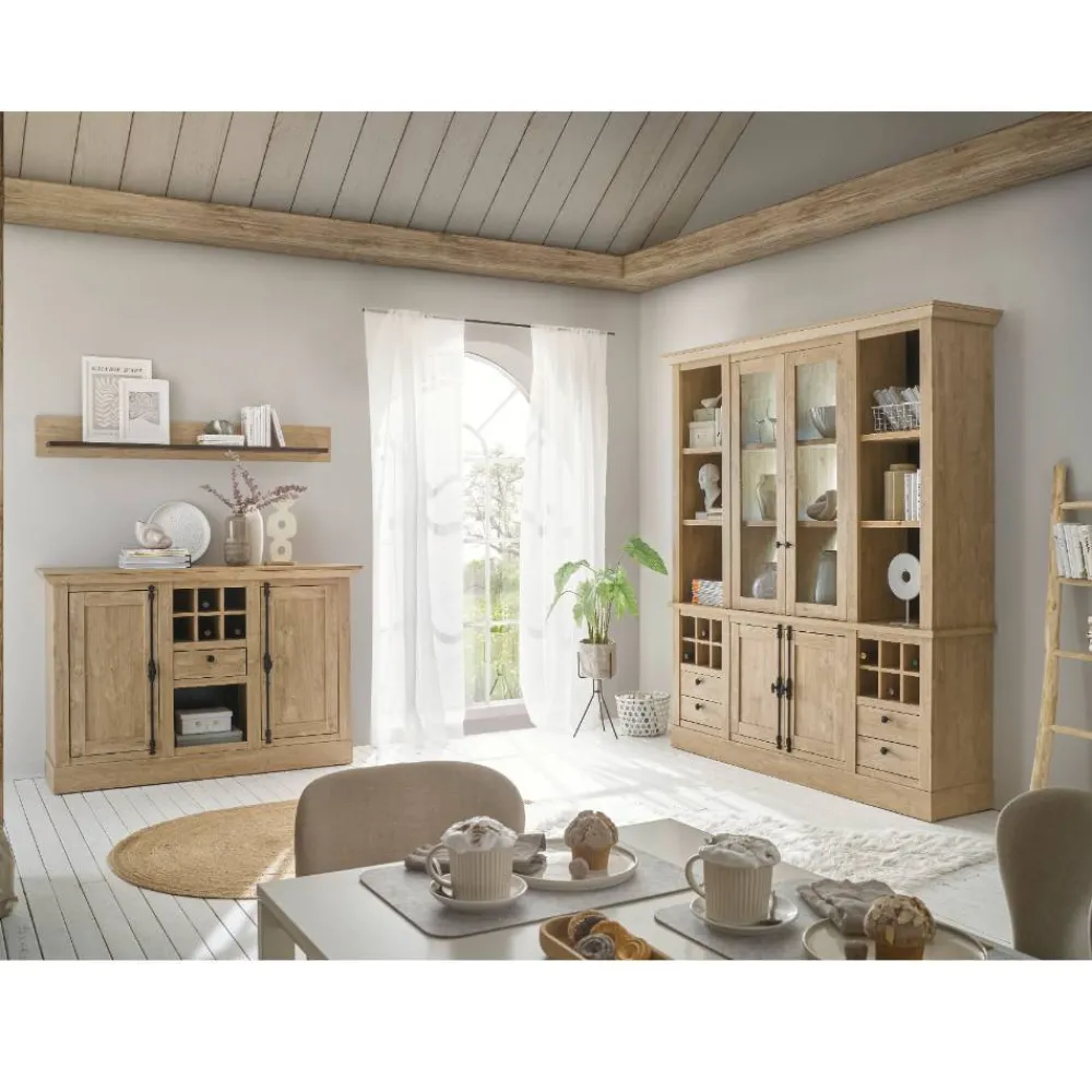 Wohnen Vitrinen<Vitrinenschrank im Landhaus Look - Hengas