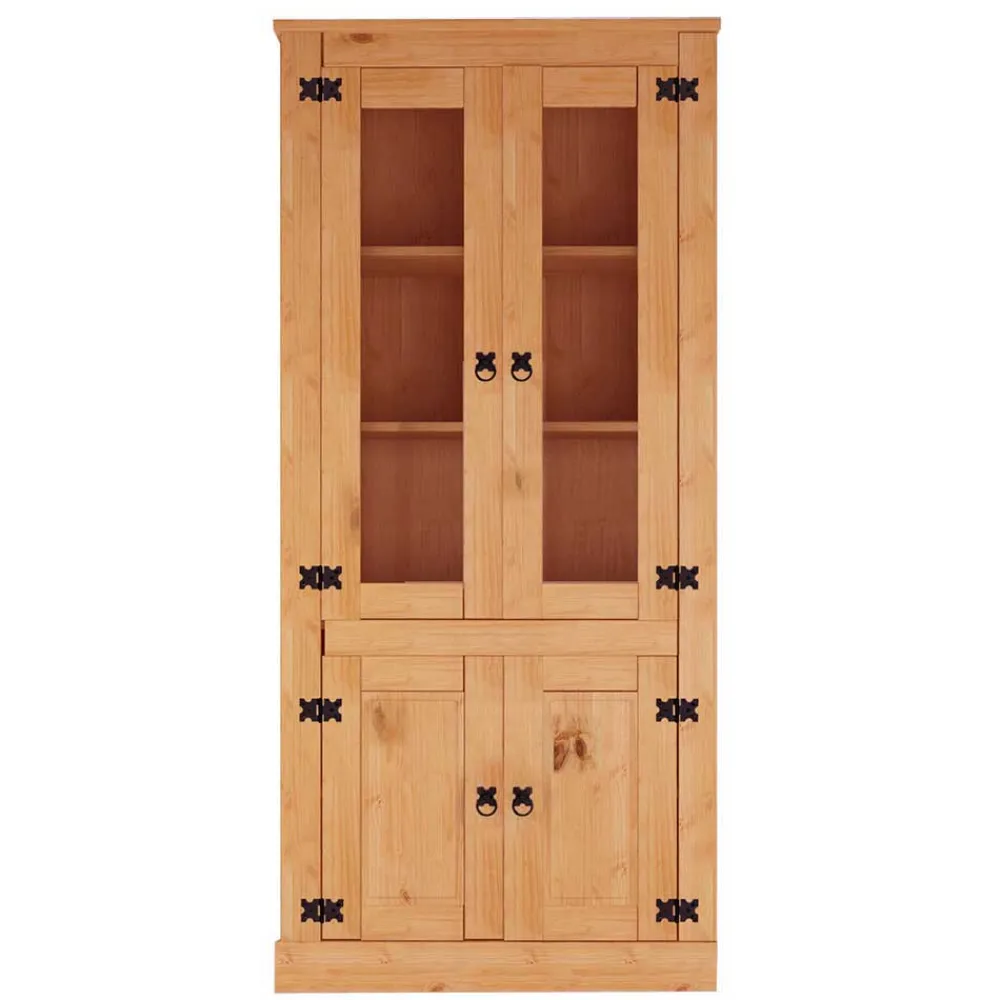 Wohnen Vitrinen<Vitrinenschrank im Mexikanischen Landhaus Look - Chrysa