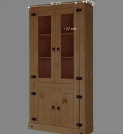 Wohnen Vitrinen<Vitrinenschrank im Mexikanischen Landhaus Look - Chrysa