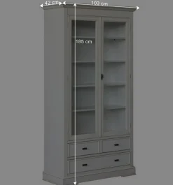 Wohnen Vitrinen<Vitrinenschrank in Antikweiß - Annot