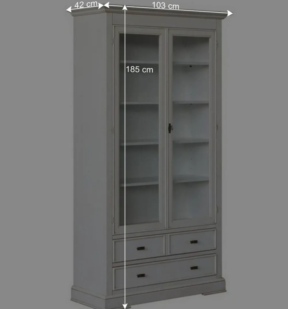 Wohnen Vitrinen<Vitrinenschrank in Antikweiß - Annot