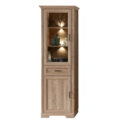 Wohnen Vitrinen<Vitrinenschrank in Eiche Optik mit LED - Barack