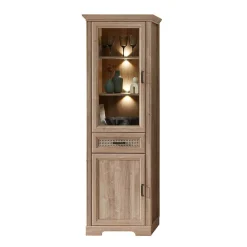 Wohnen Vitrinen<Vitrinenschrank in Eiche Optik mit LED - Barack
