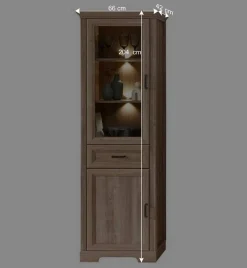 Wohnen Vitrinen<Vitrinenschrank in Eiche Optik mit LED - Barack