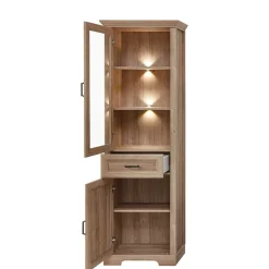 Wohnen Vitrinen<Vitrinenschrank in Eiche Optik mit LED - Barack