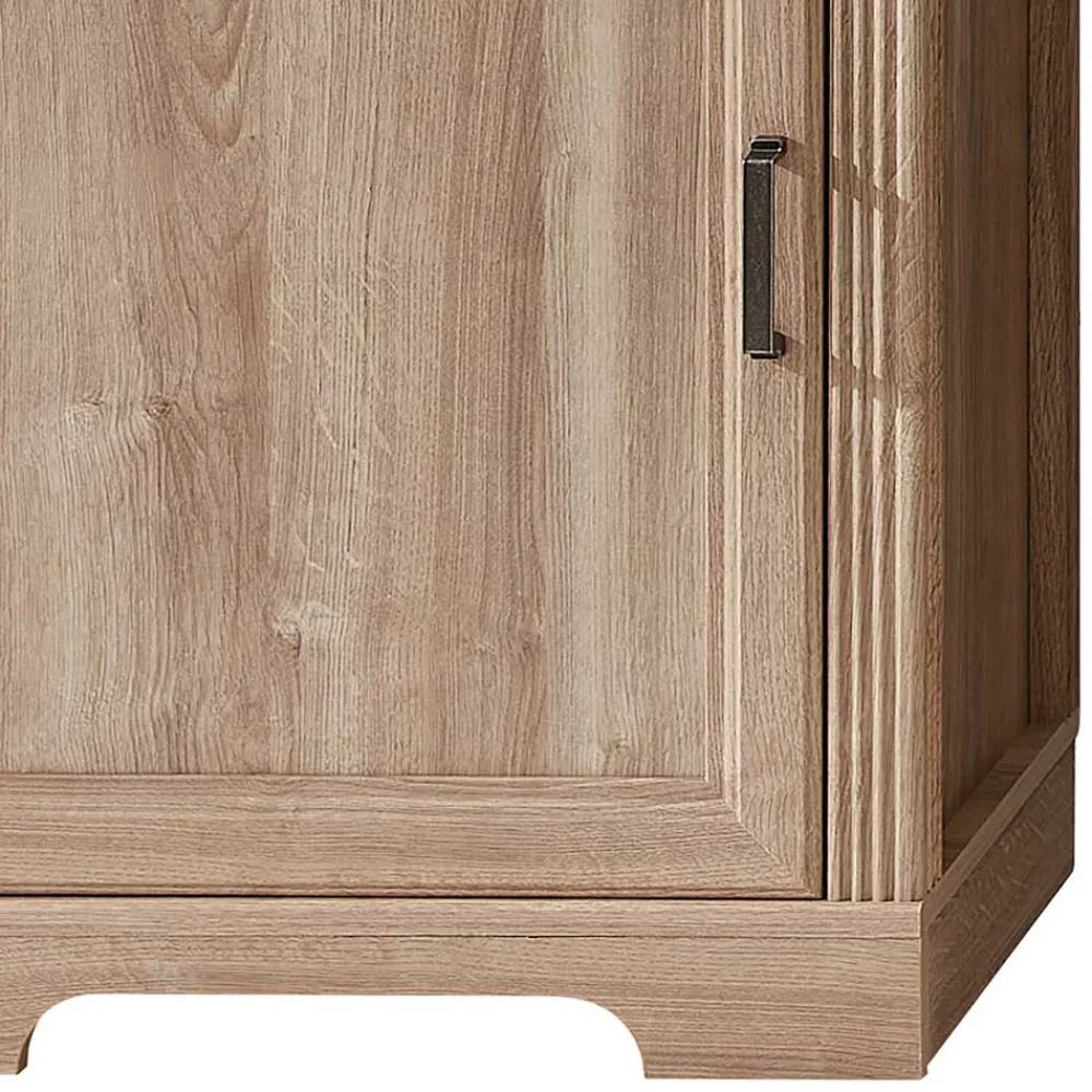 Wohnen Vitrinen<Vitrinenschrank in Eiche Optik mit LED - Barack