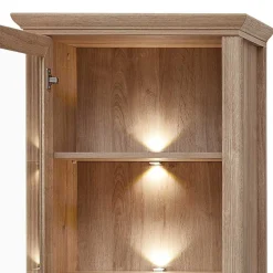 Wohnen Vitrinen<Vitrinenschrank in Eiche Optik mit LED - Barack