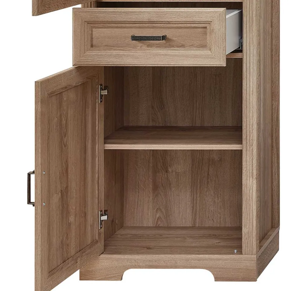 Wohnen Vitrinen<Vitrinenschrank in Eiche Optik mit LED - Barack