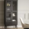 Wohnen Vitrinen<Vitrinenschrank in Eiche Dunkelbraun - Lomarios