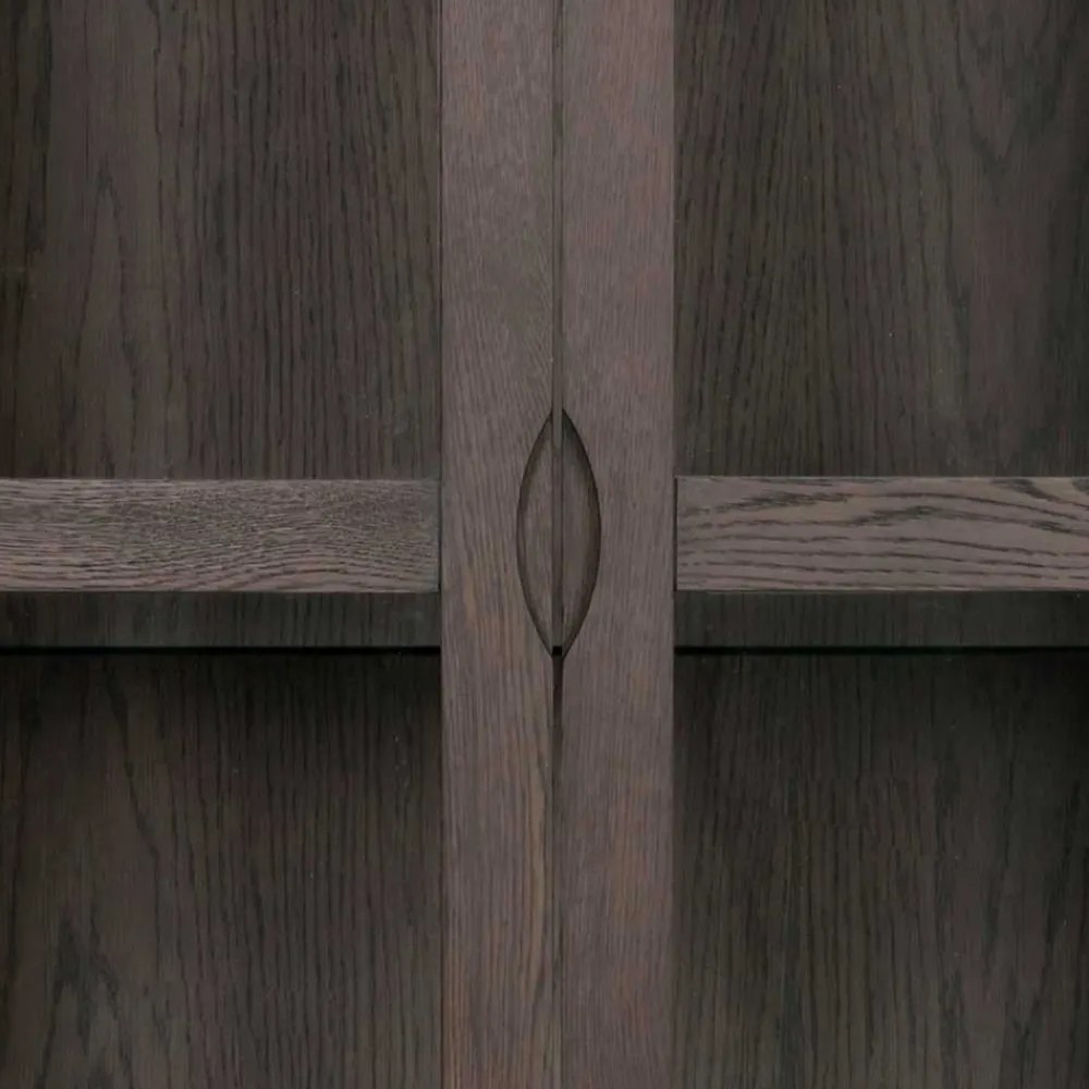 Wohnen Vitrinen<Vitrinenschrank in Eiche Dunkelbraun - Lomarios