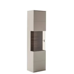 Wohnen Vitrinen<Vitrinenschrank in Grau mit Wildeiche - Teorina