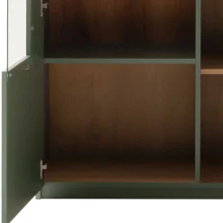 Wohnen Vitrinen<Vitrinenschrank in Graugrün - Kwin