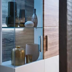Wohnen Vitrinen<Vitrinenschrank in Hochglanz Weiß - Icadro