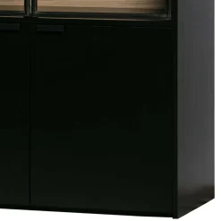 Wohnen Vitrinen<Vitrinenschrank in Kiefer und Schwarz - Angoro