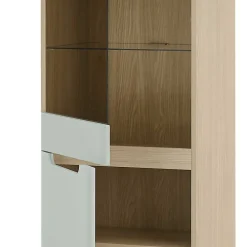 Wohnen Vitrinen<Vitrinenschrank in Mintgrün und Eiche - Armina