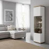 Wohnen Vitrinen<Vitrinen-Schrank in Soft White und Wildeiche - Yordyn