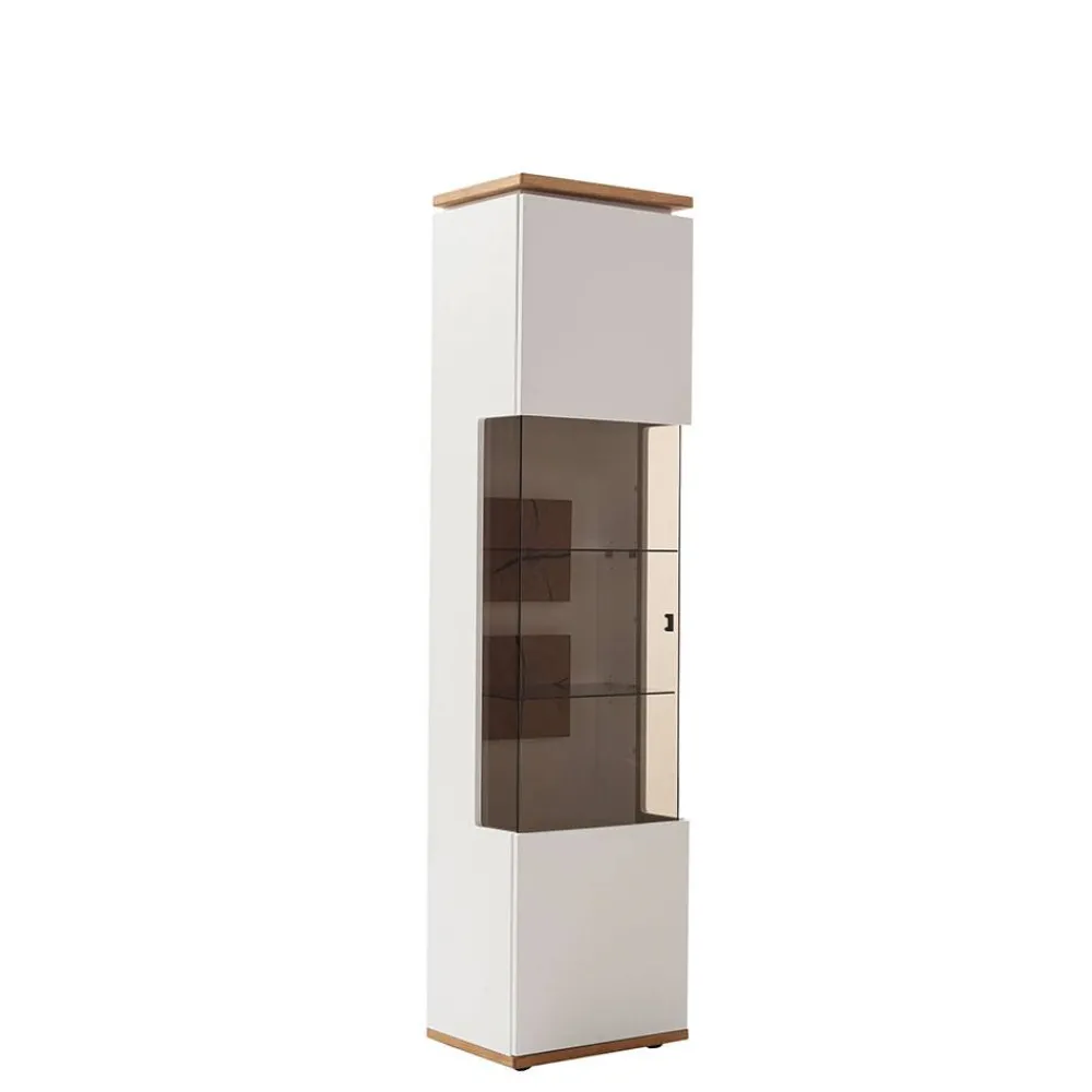 Wohnen Vitrinen<Vitrinen-Schrank in Soft White und Wildeiche - Yordyn