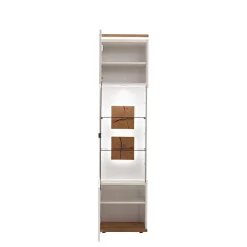 Wohnen Vitrinen<Vitrinen-Schrank in Soft White und Wildeiche - Yordyn