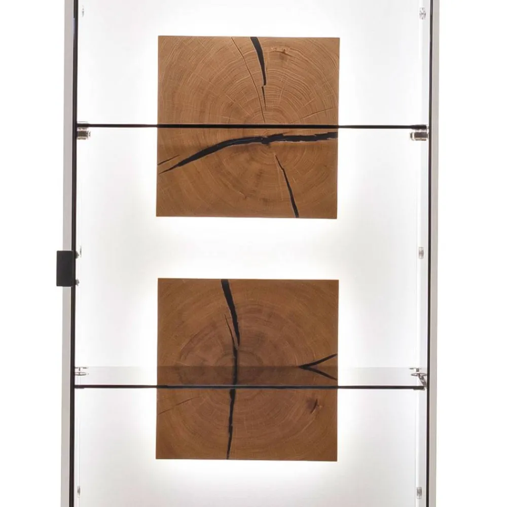 Wohnen Vitrinen<Vitrinen-Schrank in Soft White und Wildeiche - Yordyn